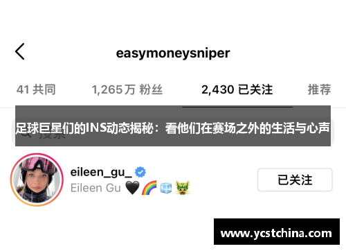足球巨星们的INS动态揭秘：看他们在赛场之外的生活与心声
